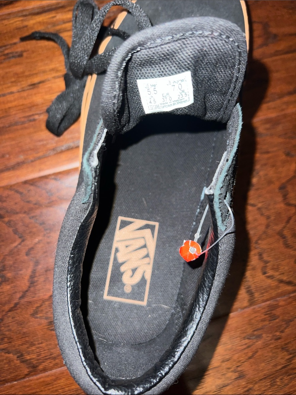 NWOT Leopard Old Skool VANS!! Black Suede Skate Shoes with Leopard Sole 5.5M, 7W - Picture 10 of 10